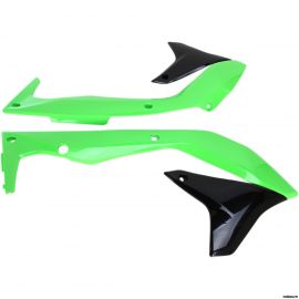 Обтекатель радиатора KAWASAKI KXF450 16-18 чёрно-зелёный / POLISPORT 49089-0879-25M 49089-0880-25M