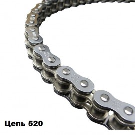 Цепь 520 ЕК 520SROZ2 118 звеньев, сальник O-RING, под защёлку, цвет сталь / EK