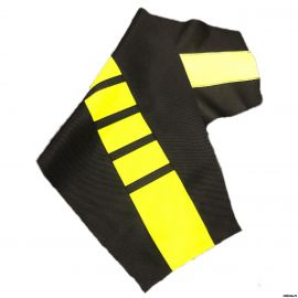 Перетяжка, обшивка, шкурка сиденья с ребрами SUZUKI черно-желтая