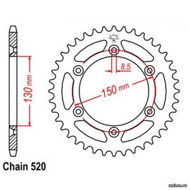 Звезда задняя ведомая YAMAHA YZ125/250 00-25 YZF/WR250F 01-25 YZF/WR450F 03-25 YZ250/450FX 15-25 зубов 52 / MRP JTR251 1-3592-52