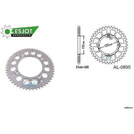 Звезда задняя ведомая KTM 85SX 03-26 HQV TC85 14-26 зубов 49 алюминиевая / ESJOT 47010051049